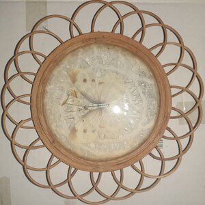 Vintage Ratan Moth Pressed drink coaster